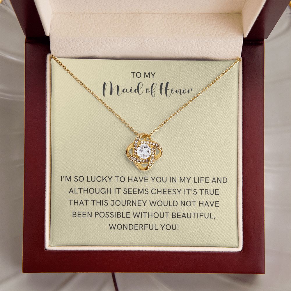 Maid of Honor Gift | White Gold Necklace 0855LT2