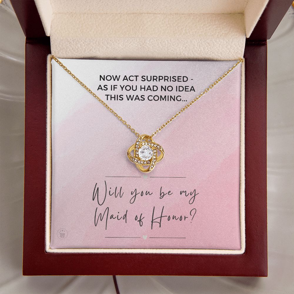 Will You Be My Maid Of Honor White Gold Necklace Gift 0852LT12