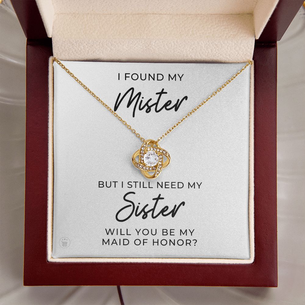Will You Be My Maid Of Honor White Gold Necklace Gift 0854LT2