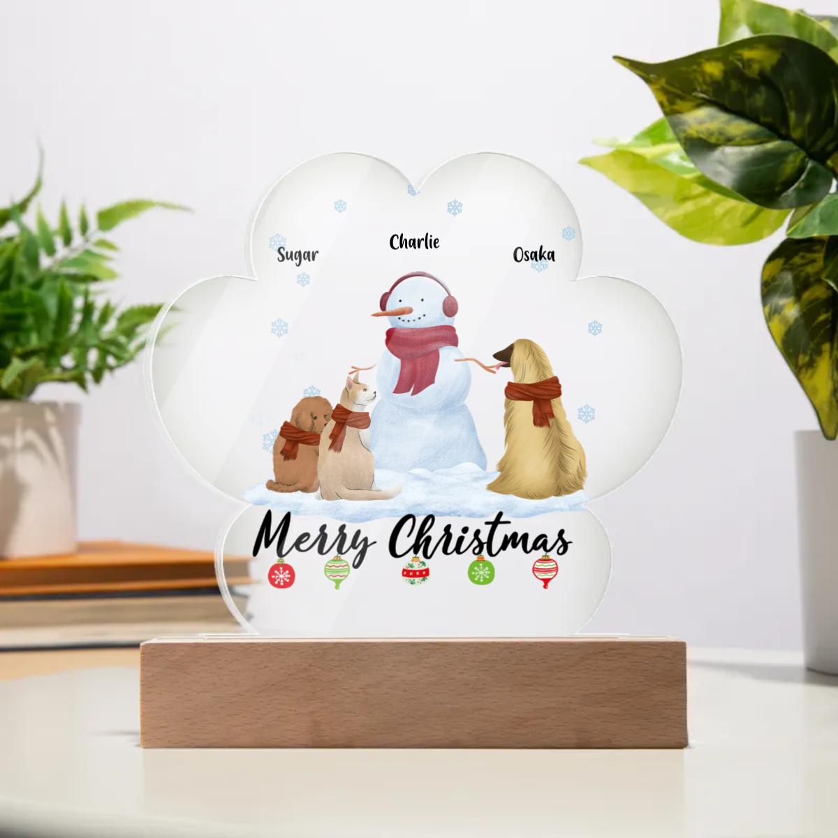 Personalized Christmas Gift | Custom Acrylic Paw Plaque | Gift for Pet Owner PA-12