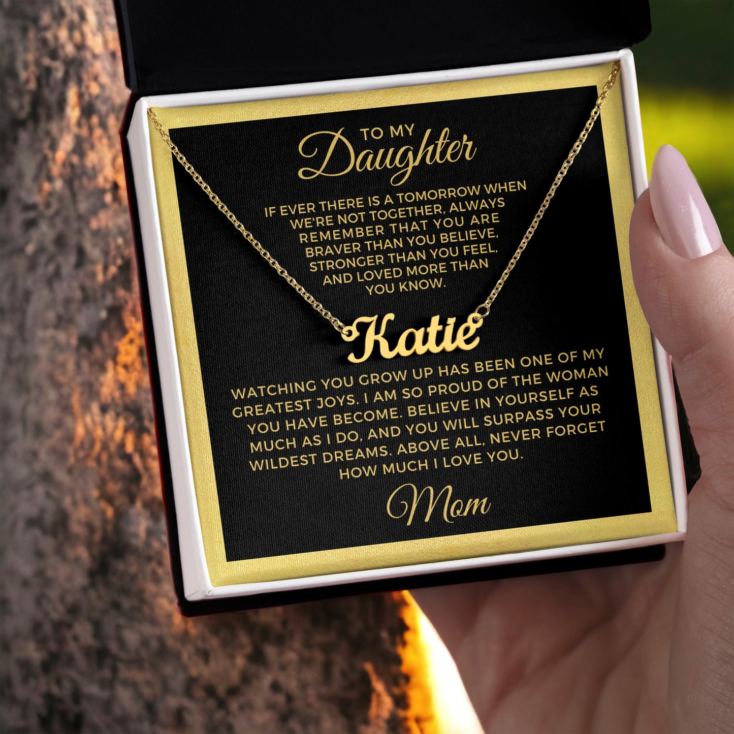 Personalized Daughter Gift From Mom | Wildest Dreams Name Necklace 0577NNT7