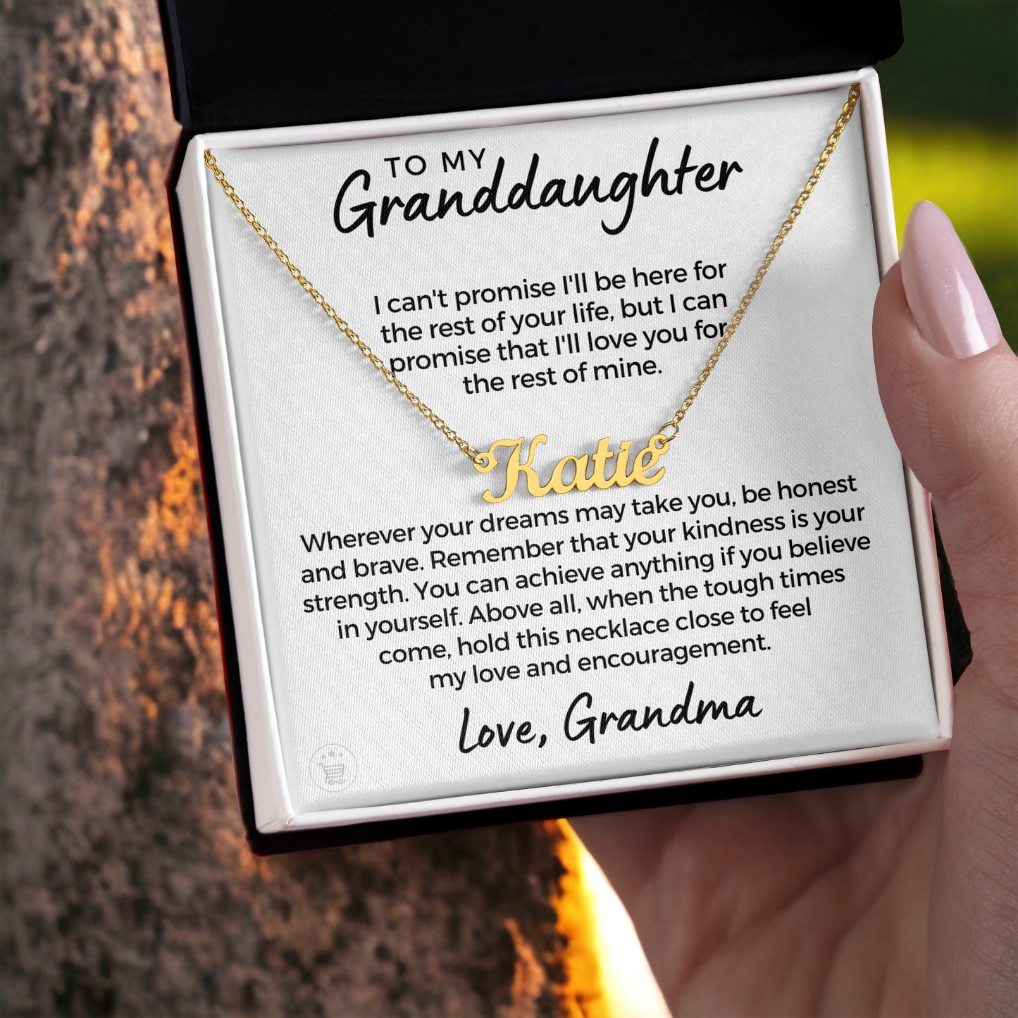 Personalized Granddaughter Gift From Grandma | My Promise Name Necklace 0546NNT2