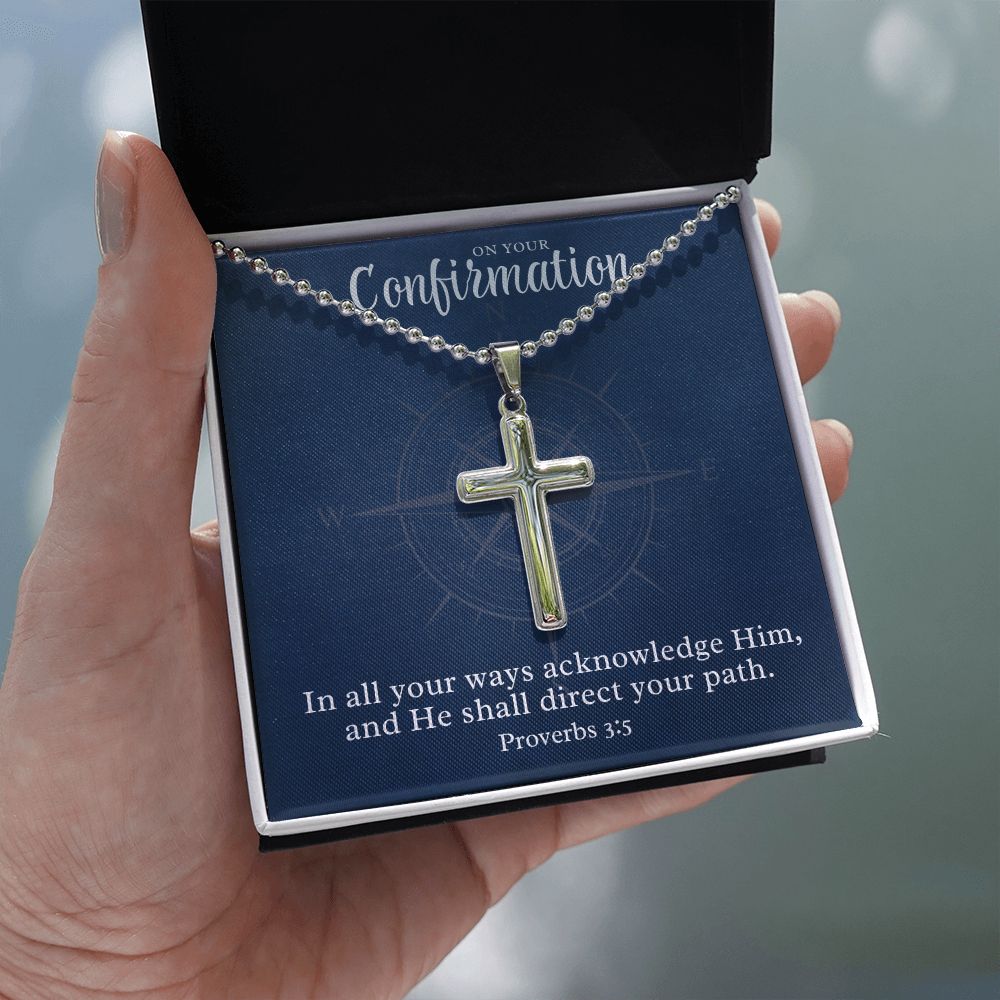 Confirmation Gift For Boy | Your Path Cross Necklace 0797T2CN