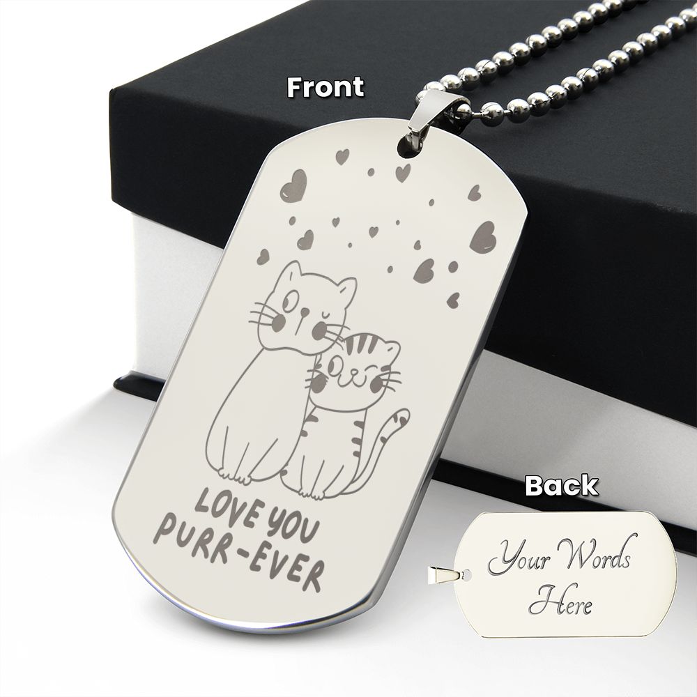 Cat Lover Dog Tag Necklace 0800DT