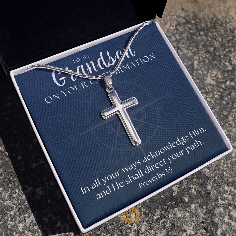 Confirmation Gift For Boy | Your Path Cross Necklace 0800SSCN