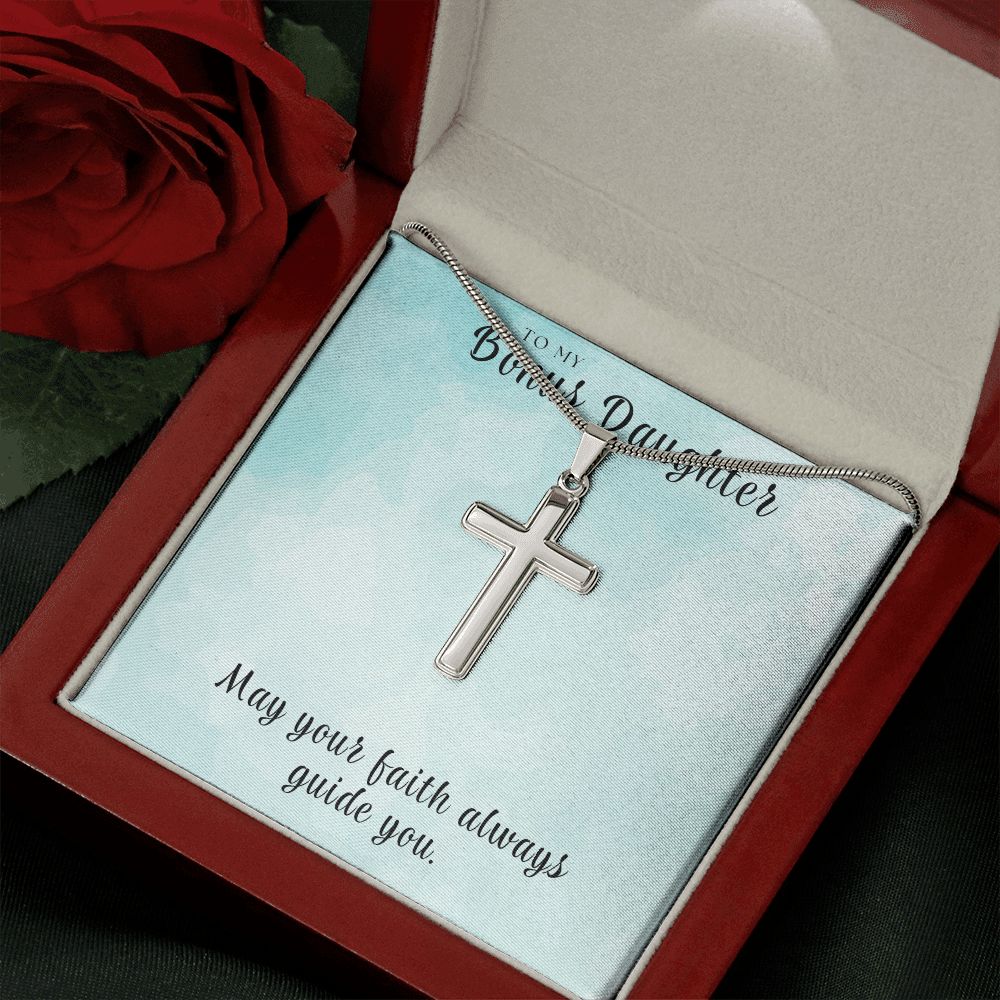 Christian Gift For Her | Bonus Daughter Faith Cross Necklace 0811SSCN