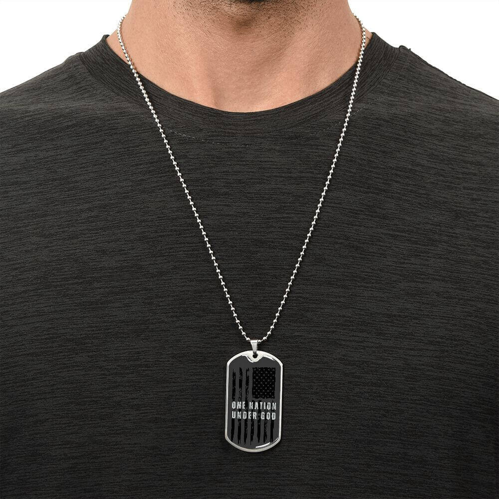 Christian Gifts For Men - One Nation Dog Tag Necklace 19DTN