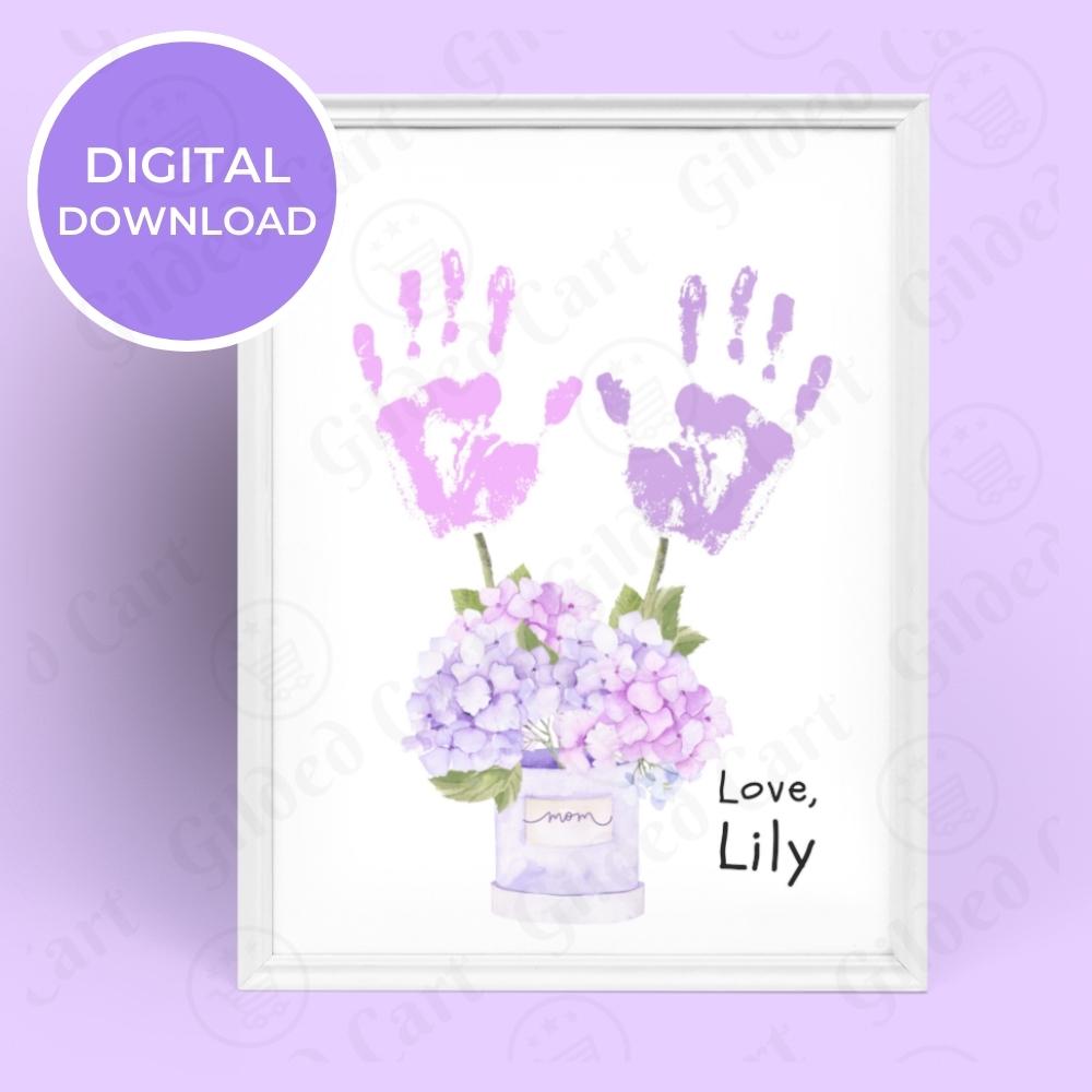 Printable Handprint Art | Mother's Day Birthday Digital Download Gift for Mom, Grandma, Nana, Gigi, Auntie 09