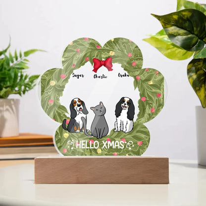 Personalized Christmas Gift | Custom Acrylic Paw Plaque | Gift for Pet Owner PA-13