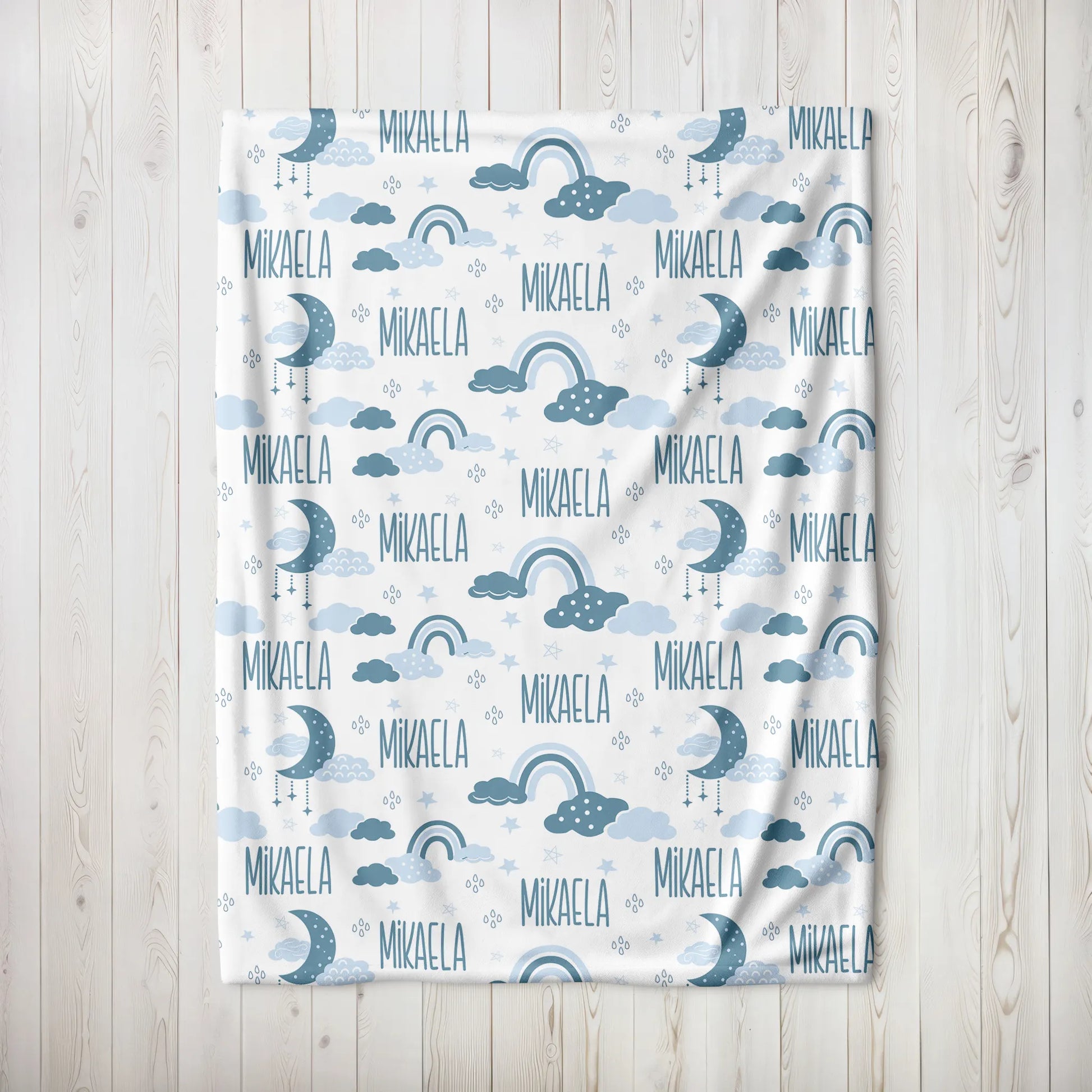 Personalized Name Blanket - Custom Throw Blanket For Women, Men, Kids & Baby (Fluorescent Blue, 50x60 Inches)