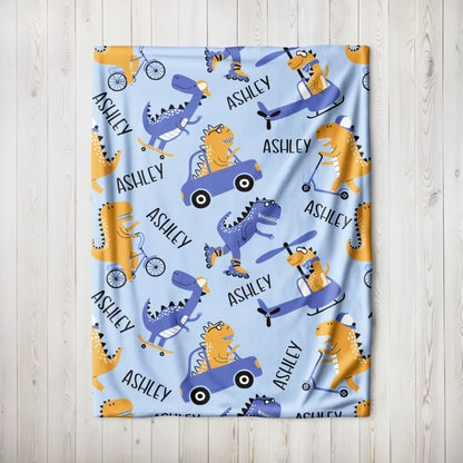 Personalized Gift | Custom Name Blanket For Kids | Dinosaur BL-04