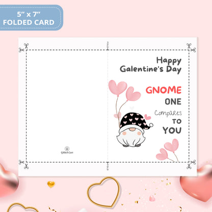 Valentines Card Printable Digital Download  | Gnome One Compare To You 35