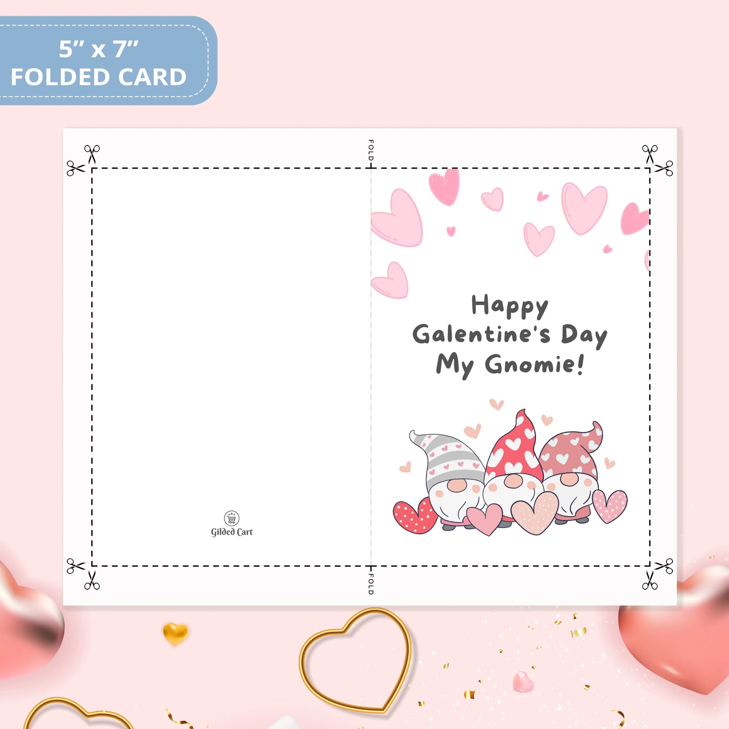 Valentines Card Printable Digital Download  | Happy Galentine's Day My Gnomie 34