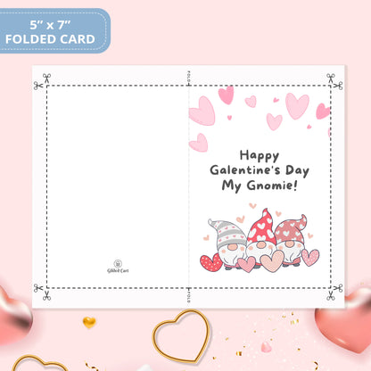 Valentines Card Printable Digital Download  | Happy Galentine's Day My Gnomie 33