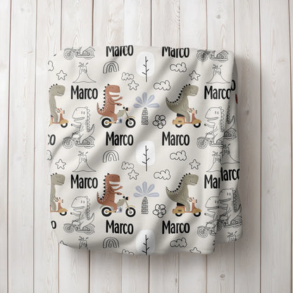 Personalized Gift | Custom Name Blanket For Kids | Dinosaur BL-06