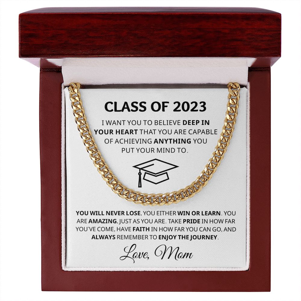 Graduation Gift For Him | Believe Cuban Link Chain 0845CT1