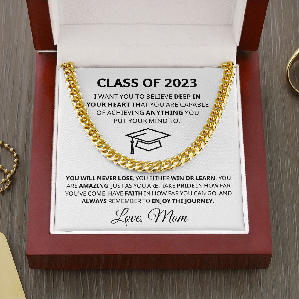 Graduation Gift For Him | Believe Cuban Link Chain 0845CT1