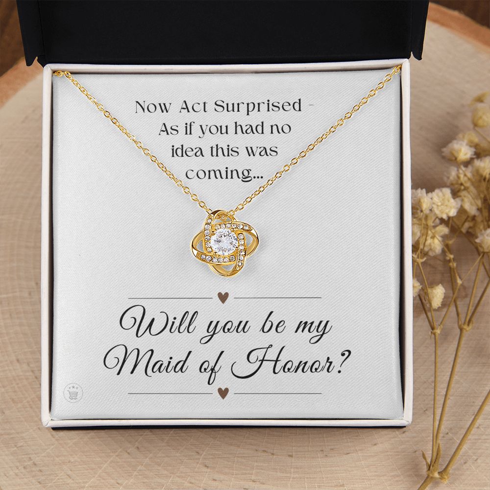 Will You Be My Maid Of Honor White Gold Necklace Gift 0852LT2