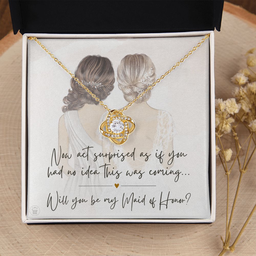 Will You Be My Maid Of Honor White Gold Necklace Gift 0852LT7