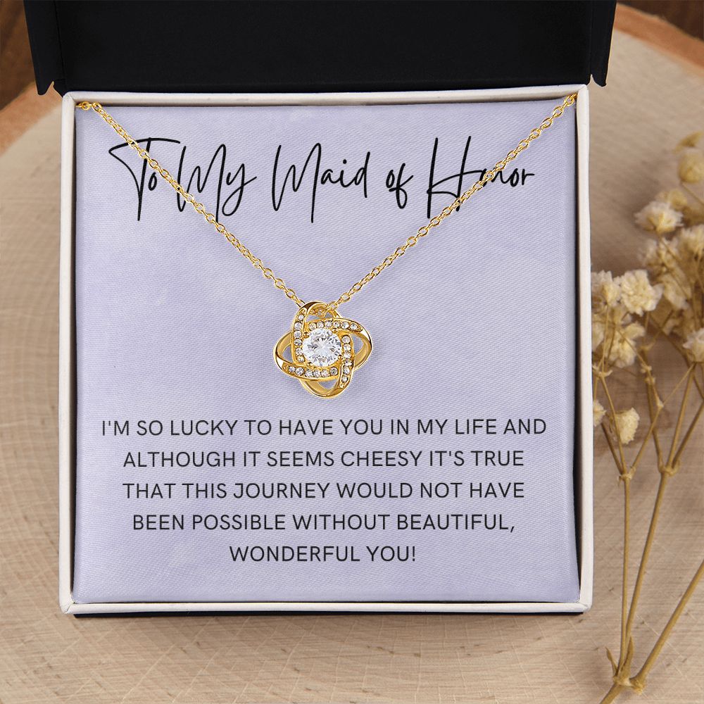 Maid of Honor Gift | White Gold Necklace 0855LT4