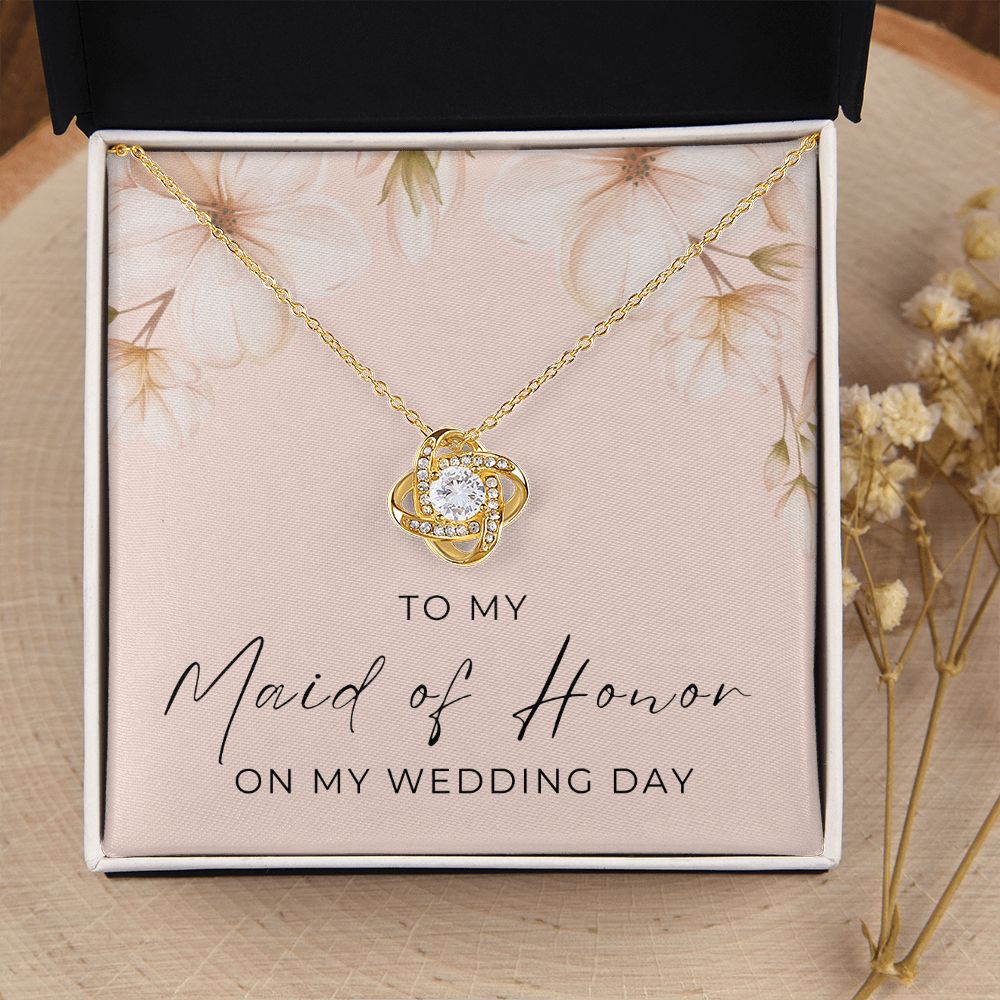 Maid of Honor Gift |  White Gold Necklace 0853LT2