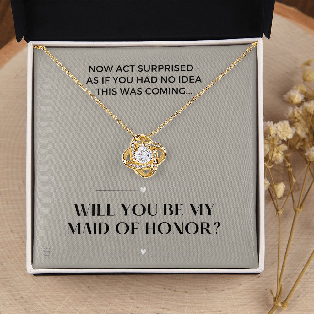 Will You Be My Maid Of Honor White Gold Necklace Gift 0852LT10