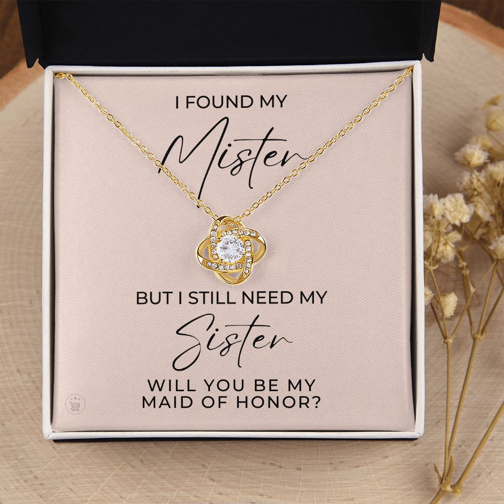 Will You Be My Maid Of Honor White Gold Necklace Gift 0854LT3