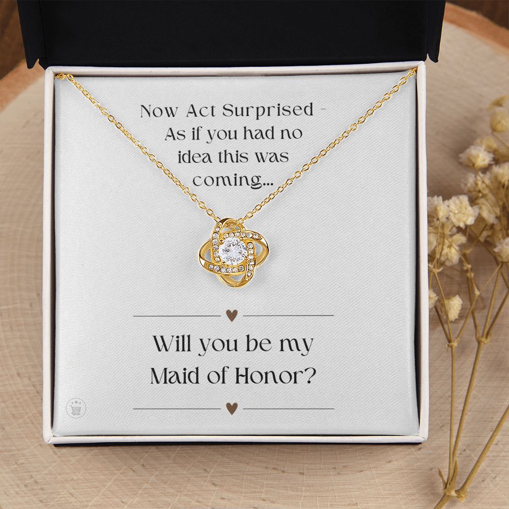 Will You Be My Maid Of Honor White Gold Necklace Gift 0852LT1