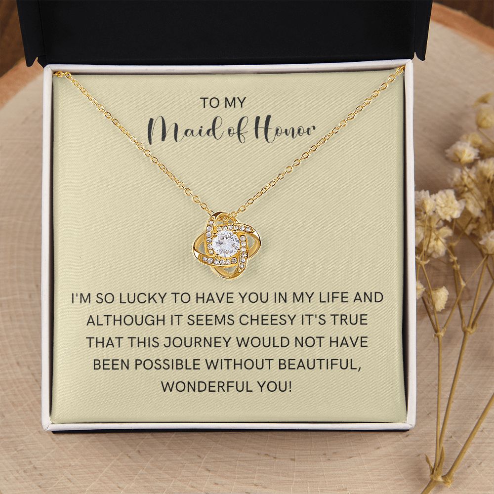 Maid of Honor Gift | White Gold Necklace 0855LT2