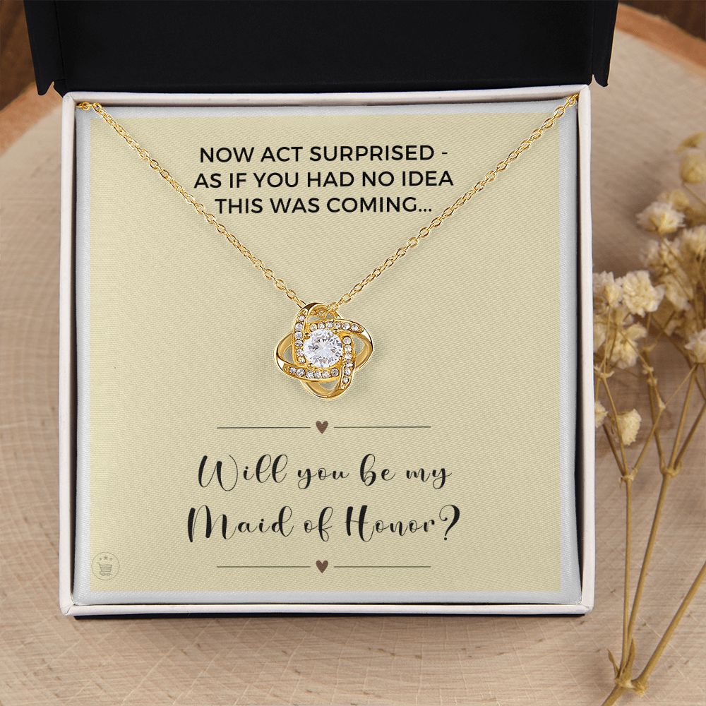 Will You Be My Maid Of Honor White Gold Necklace Gift 0852LT9