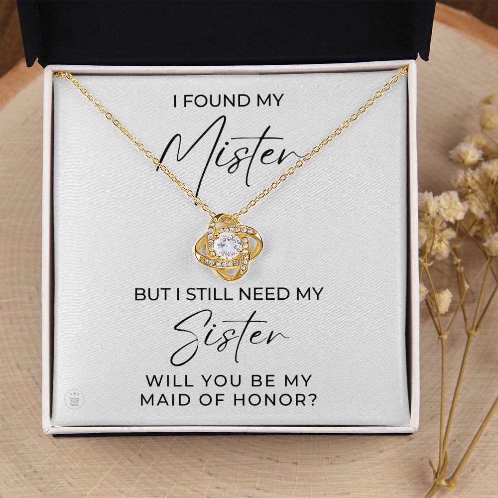 Will You Be My Maid Of Honor White Gold Necklace Gift 0854LT1