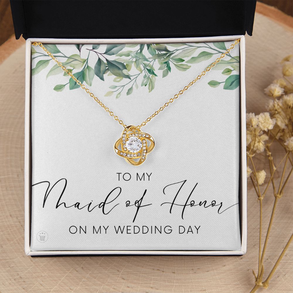 Maid of Honor Gift |  White Gold Necklace 0853LT1