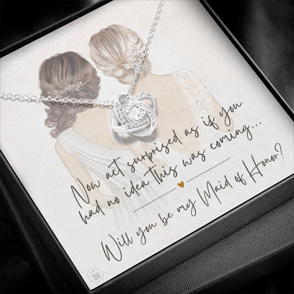 Will You Be My Maid Of Honor White Gold Necklace Gift 0852LT7