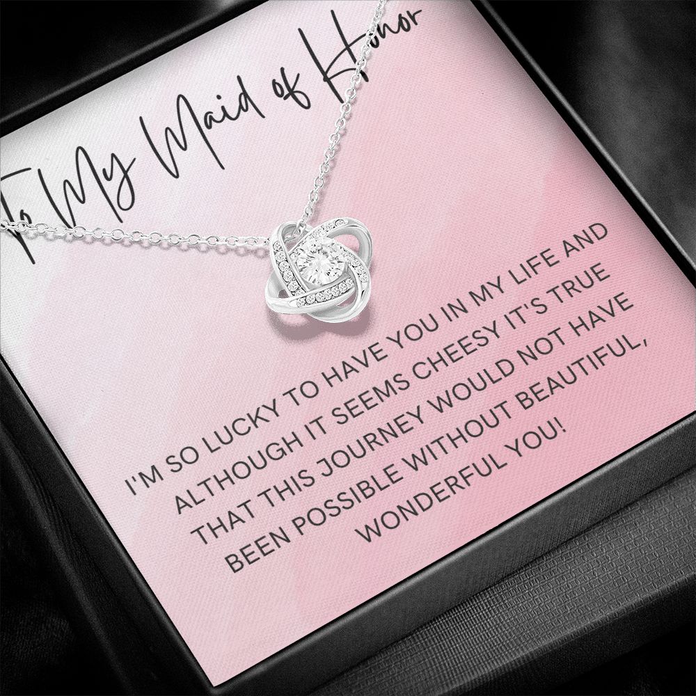 Maid of Honor Gift | White Gold Necklace 0855LT6