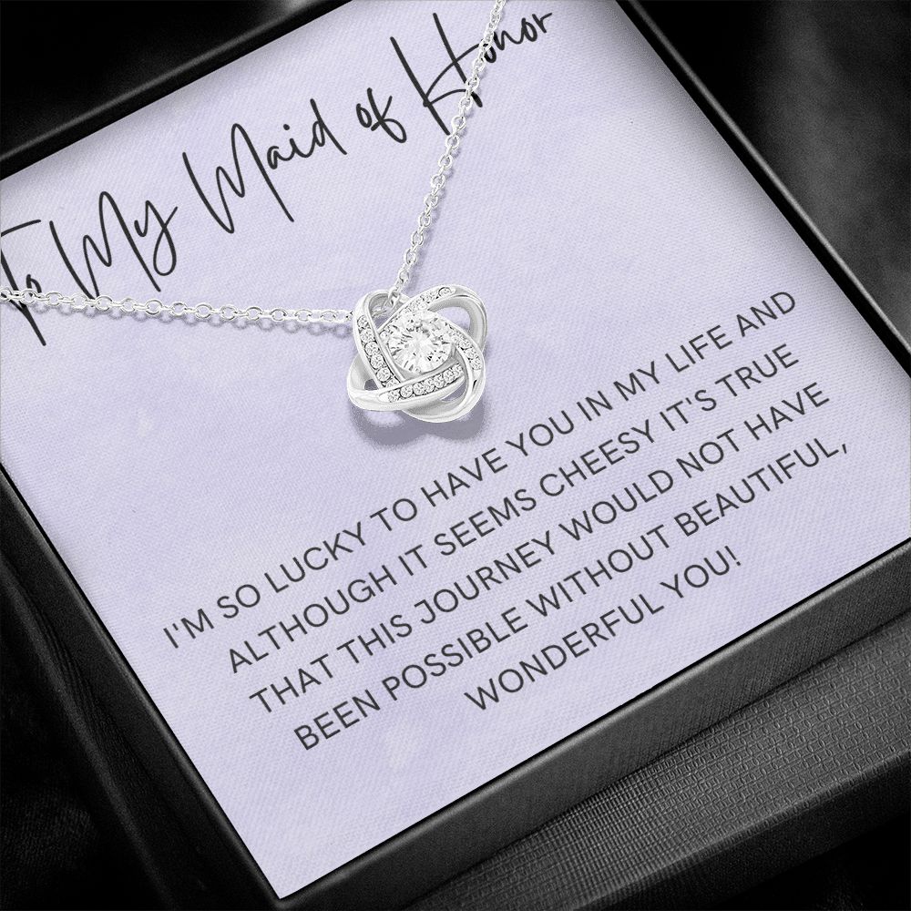 Maid of Honor Gift | White Gold Necklace 0855LT4