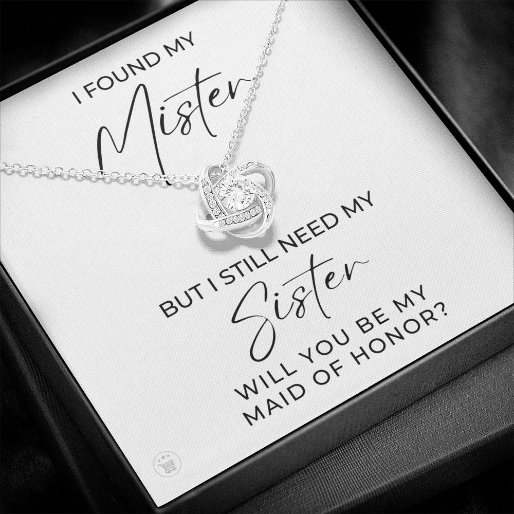 Will You Be My Maid Of Honor White Gold Necklace Gift 0854LT1