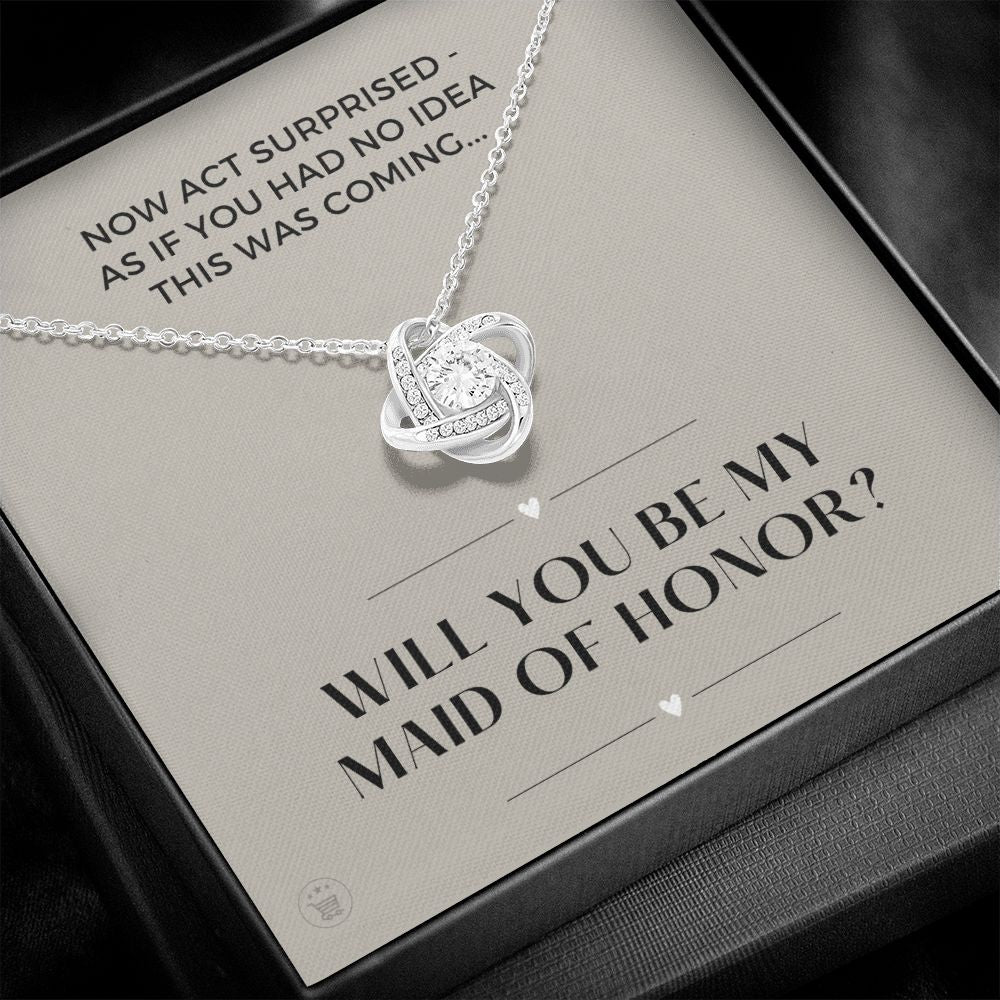 Will You Be My Maid Of Honor White Gold Necklace Gift 0852LT10