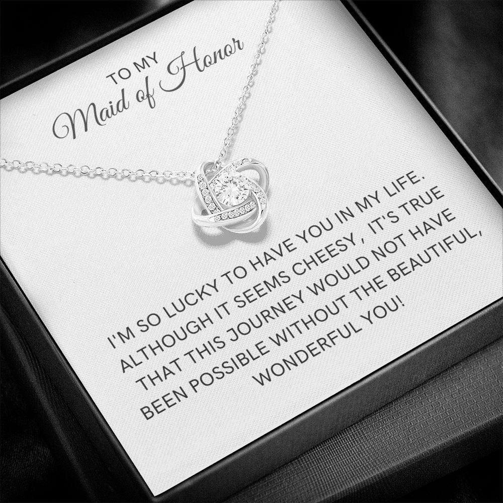 Maid of Honor Gift | White Gold Necklace 0855LT1