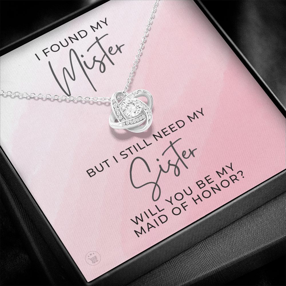 Will You Be My Maid Of Honor White Gold Necklace Gift 0854LT16