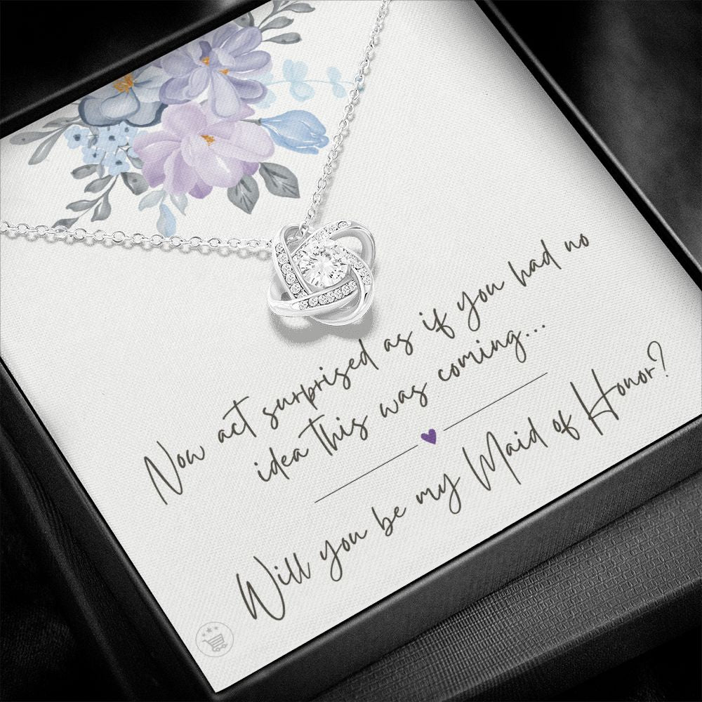 Will You Be My Maid Of Honor White Gold Necklace Gift 0852LT4