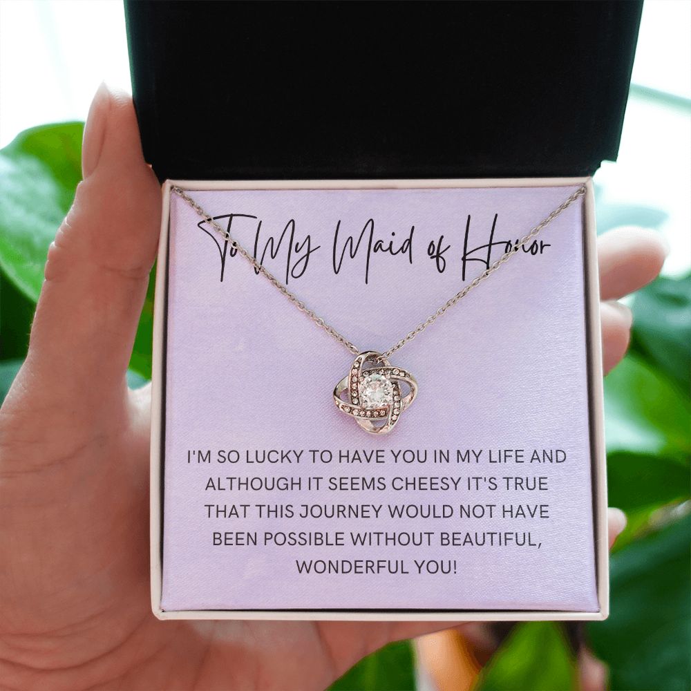 Maid of Honor Gift | White Gold Necklace 0855LT4