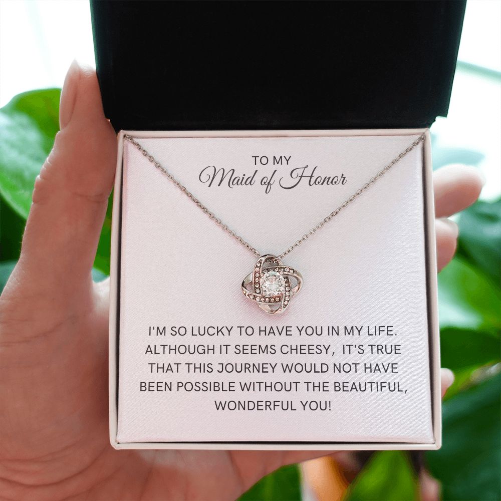 Maid of Honor Gift | White Gold Necklace 0855LT1