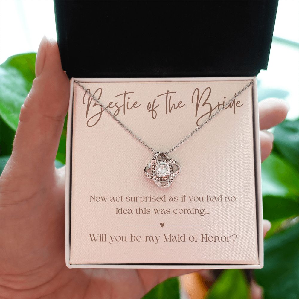 Will You Be My Maid Of Honor White Gold Necklace Gift 0852LT5