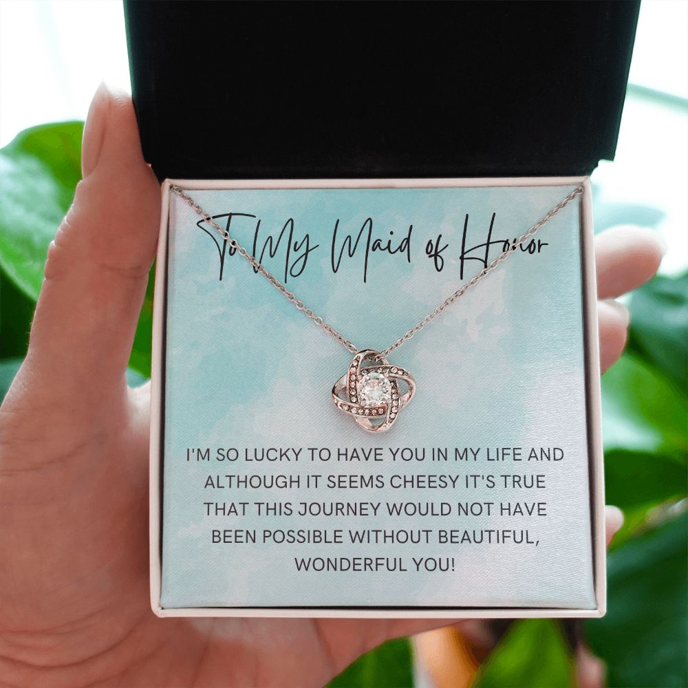 Maid of Honor Gift | White Gold Necklace 0855LT3