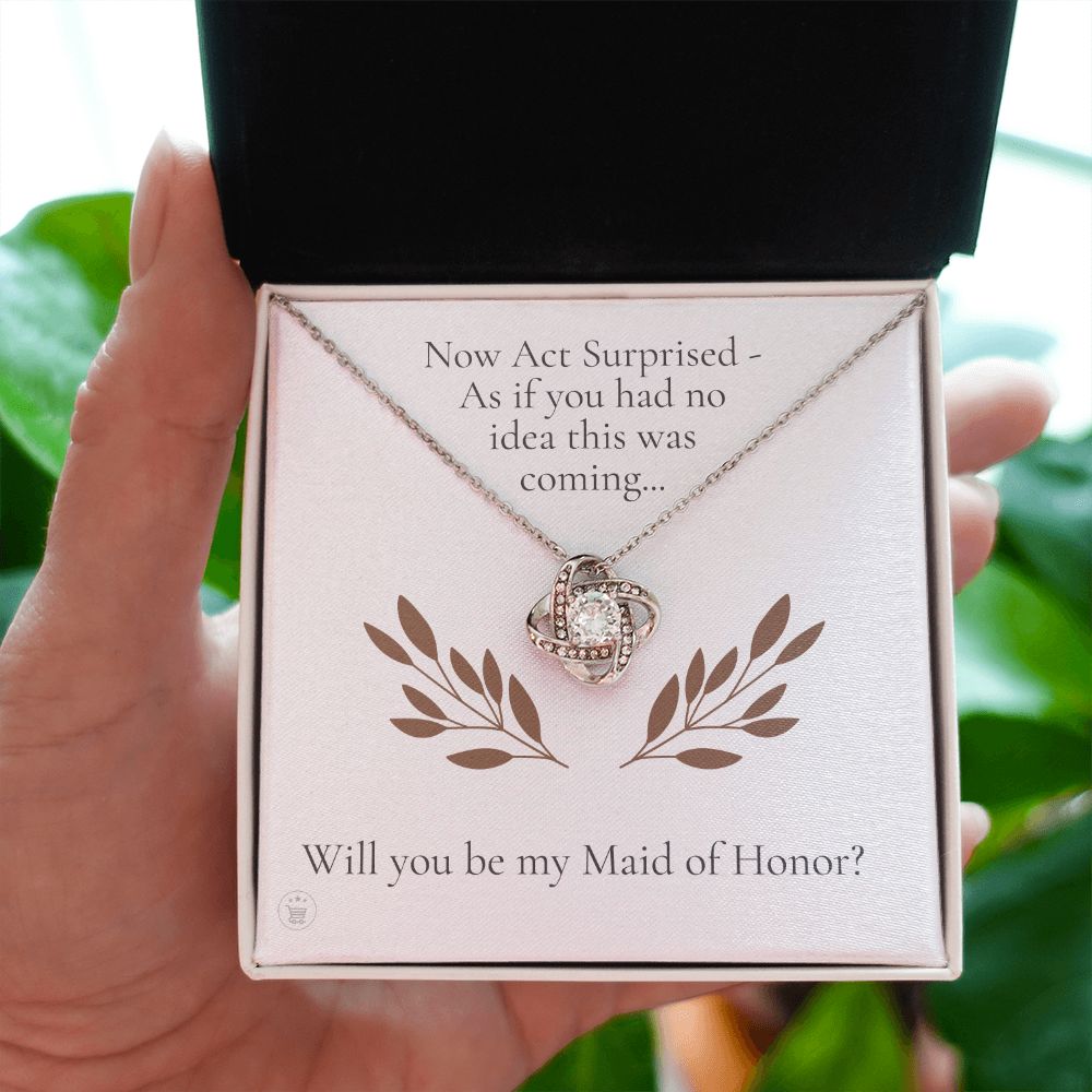 Will You Be My Maid Of Honor White Gold Necklace Gift 0852LT3