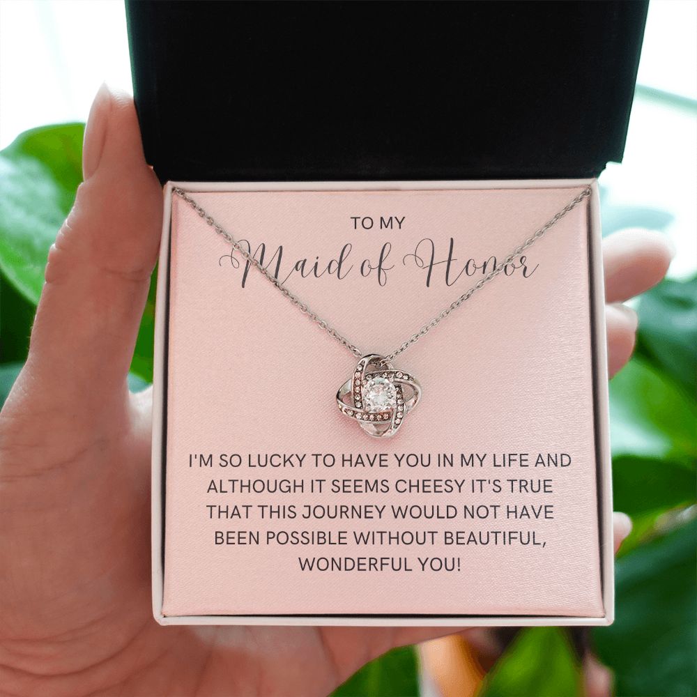 Maid of Honor Gift | White Gold Necklace 0855LT5