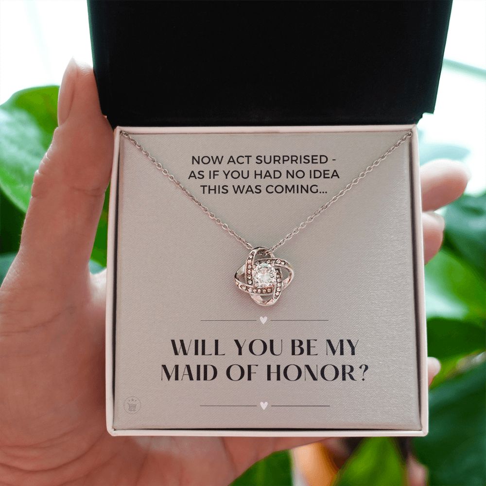 Will You Be My Maid Of Honor White Gold Necklace Gift 0852LT10