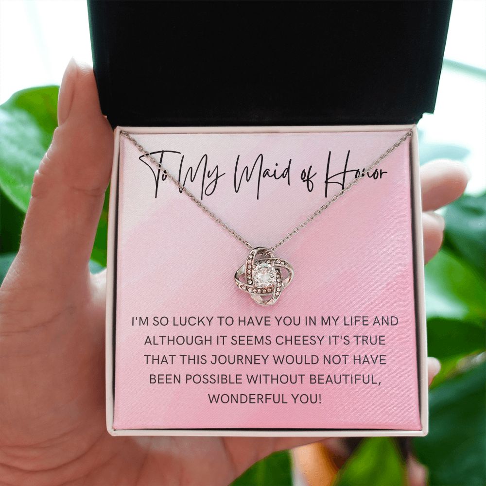 Maid of Honor Gift | White Gold Necklace 0855LT6