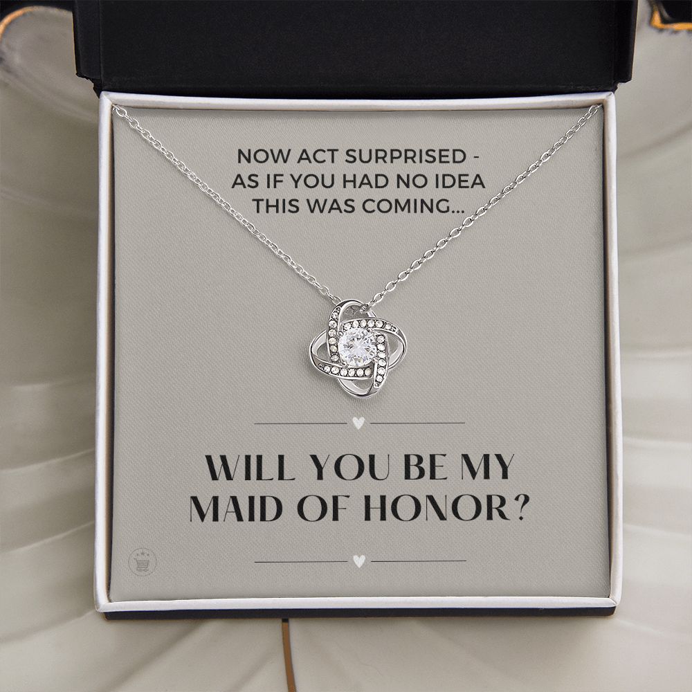 Will You Be My Maid Of Honor White Gold Necklace Gift 0852LT10