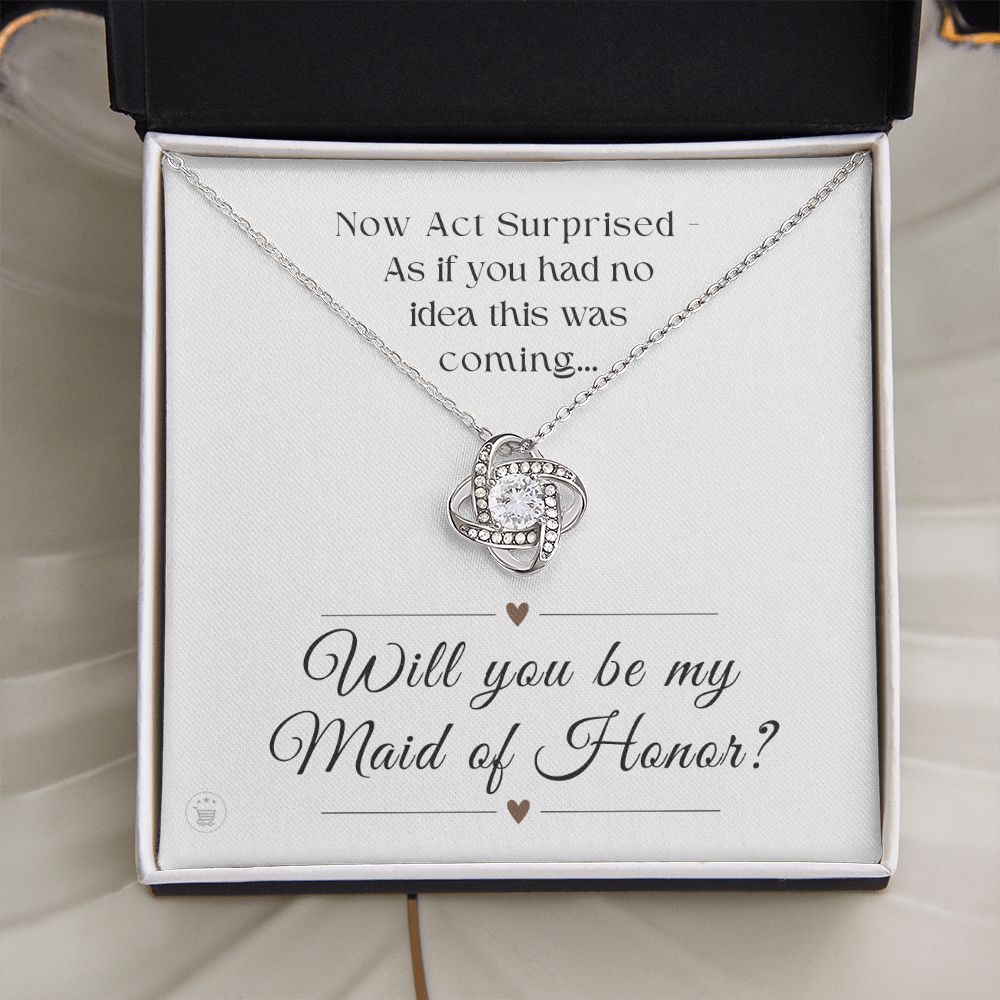 Will You Be My Maid Of Honor White Gold Necklace Gift 0852LT2